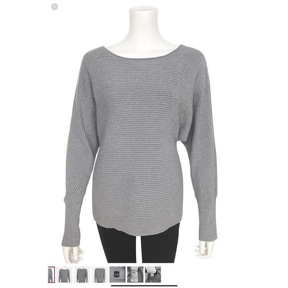 MADELEINE Gray Ribbed Knit Sweater size S - Picture 1 of 8